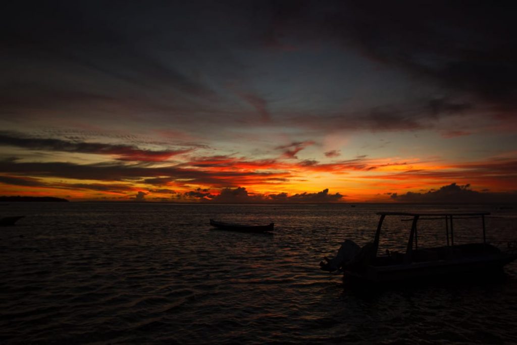 Beautiful sunset viewed from Nusa Lembongan