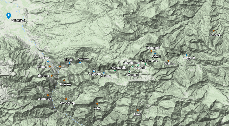 South Baliem Trekking Map