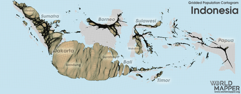 Anamorphisis Map Indonesia