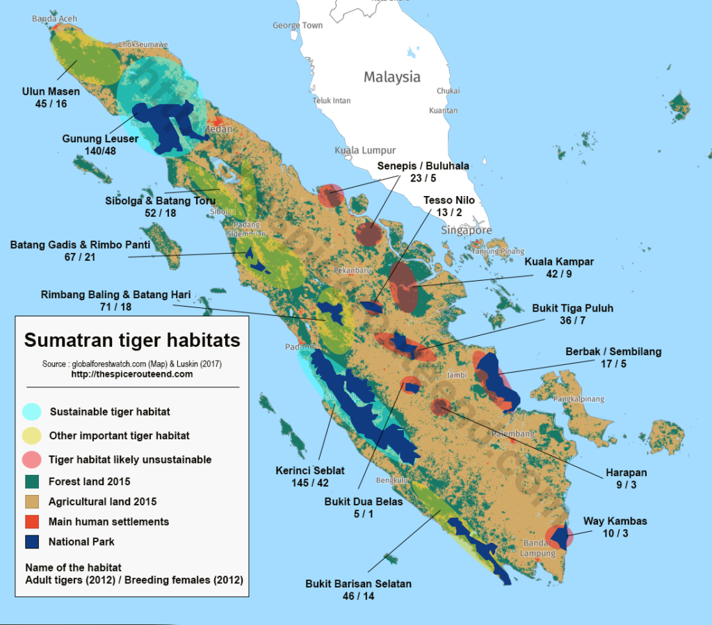 Map Sumatran Tiger Habitat